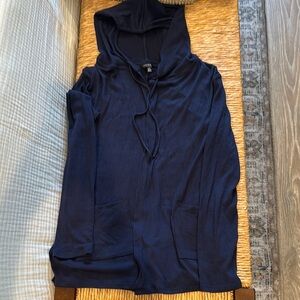 Navy Blue Hooded Cardigan